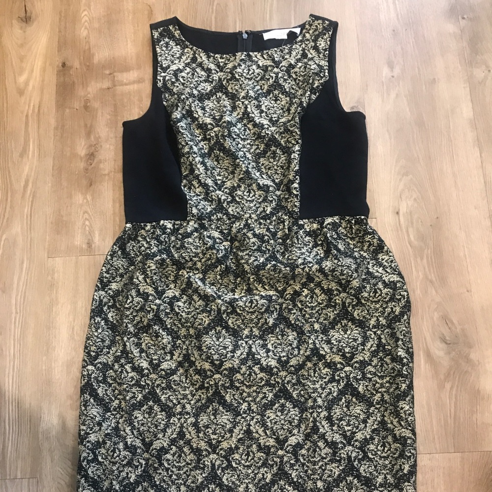 LOFT tank dress with pretty gold and black detail